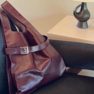 H&M STUDIO A/W 2025 LARGE LEATHER TOTE BAG